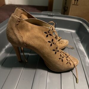Michael Kors Tan Suede Lace-Up Heels